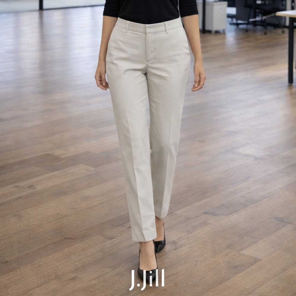 🌸J•Jill beige crop pants NWT size 14P office outfit classic fit quiet luxury